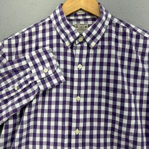 2013 J.Crew Purple Gingham Check Button Down Long Sleeve Slim Fit Shirt M Preppy